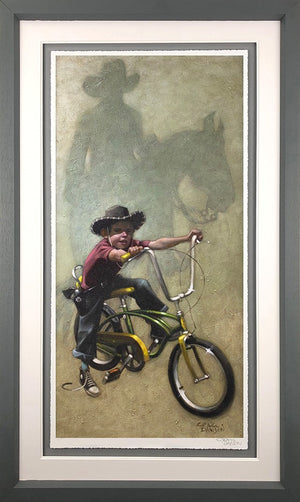 Move 'Em On, Head 'Em Up, Rawhide Framed Print on Paper by Artist Craig Davison