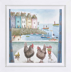 Pecking Orders Framed Limited Edition Print on Board by Artist Rebecca Lardner