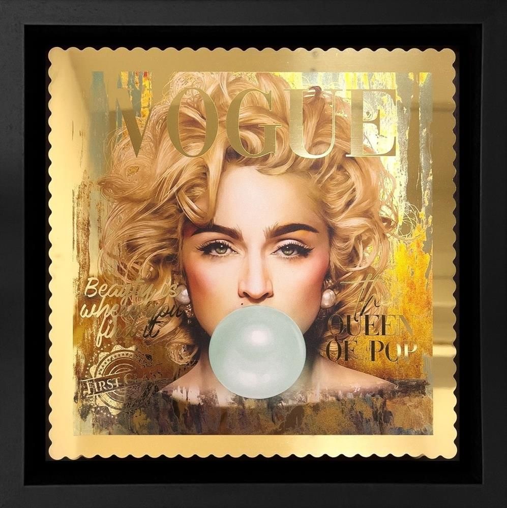 Queen of Pop (Golden Stamp Minature) Framed Print on Paper by Sannib