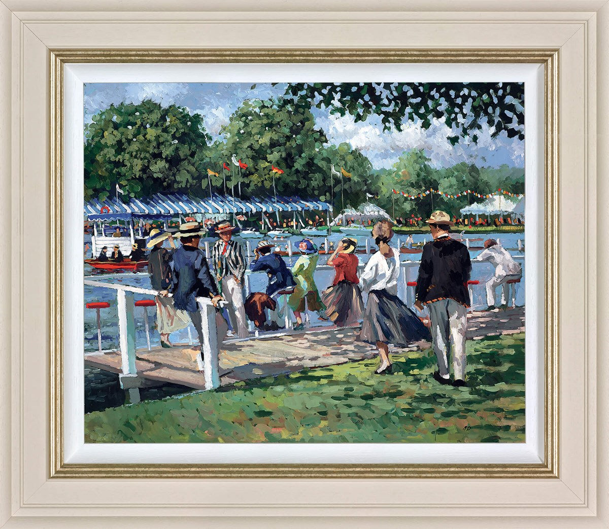 Riverside Regatta Framed Limited Edition Canvas on Board by Artist Sherree Valentine-Daines