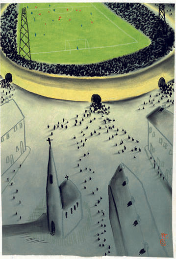 Saturday Afternoon Mounted Print on Paper by Artist Mackenzie Thorpe