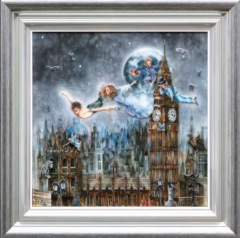 Second Star To The Right, And Straight On 'Til Morning Framed Mixed Media Print by Artist Kerry Darlington