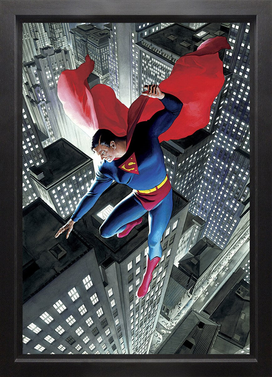 Superman Twentieth Century Framed Print on Canvas by Artist Alex Ross