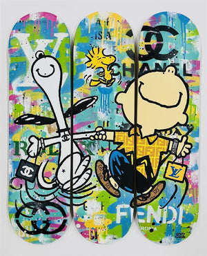 Charlie And The Gang - Skatedeck by Emily Crook