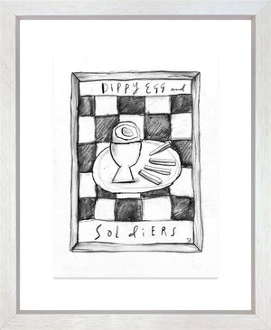 Dippy Eggs And Soldiers - Charcoal Study by Michael Abrams