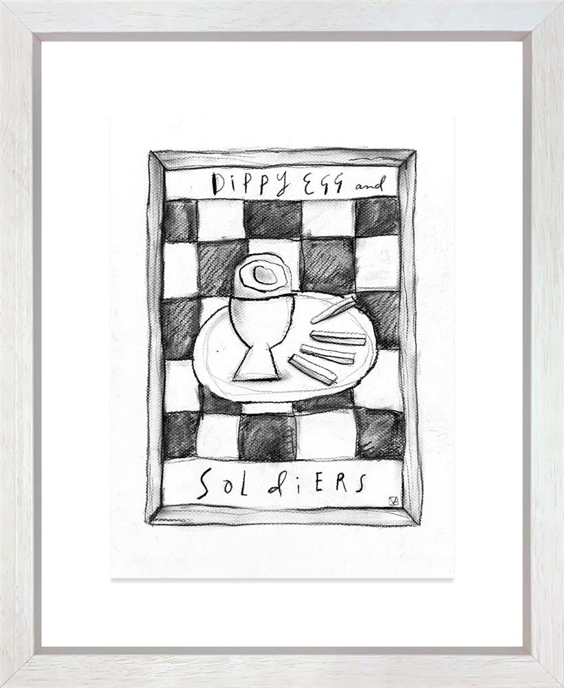 Dippy Eggs And Soldiers - Charcoal Study by Michael Abrams