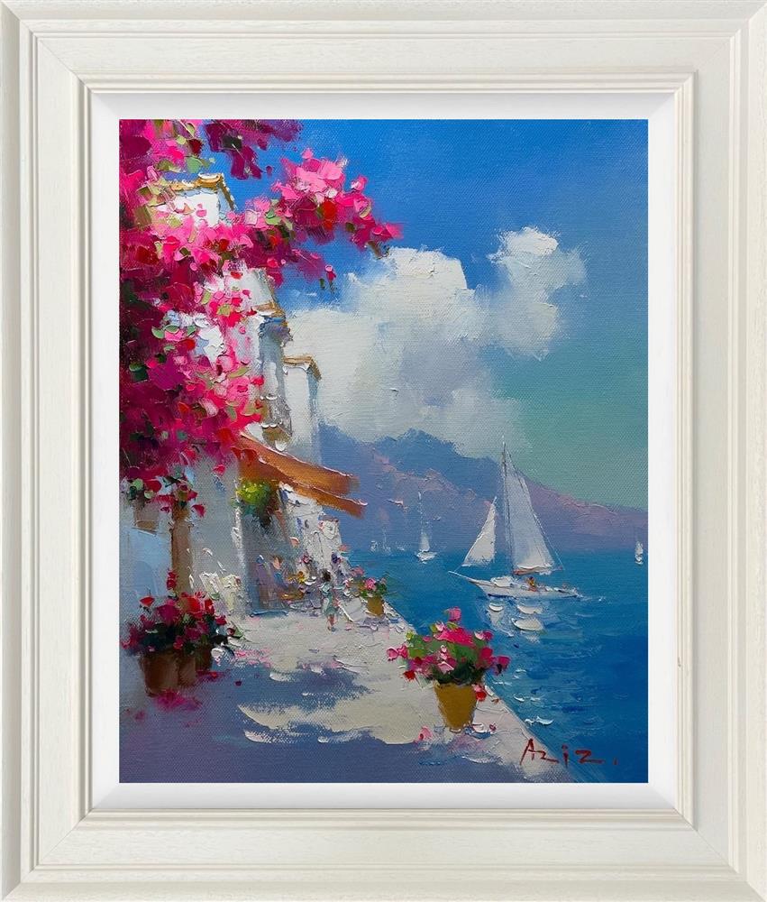 Sunlit Santorini Passage