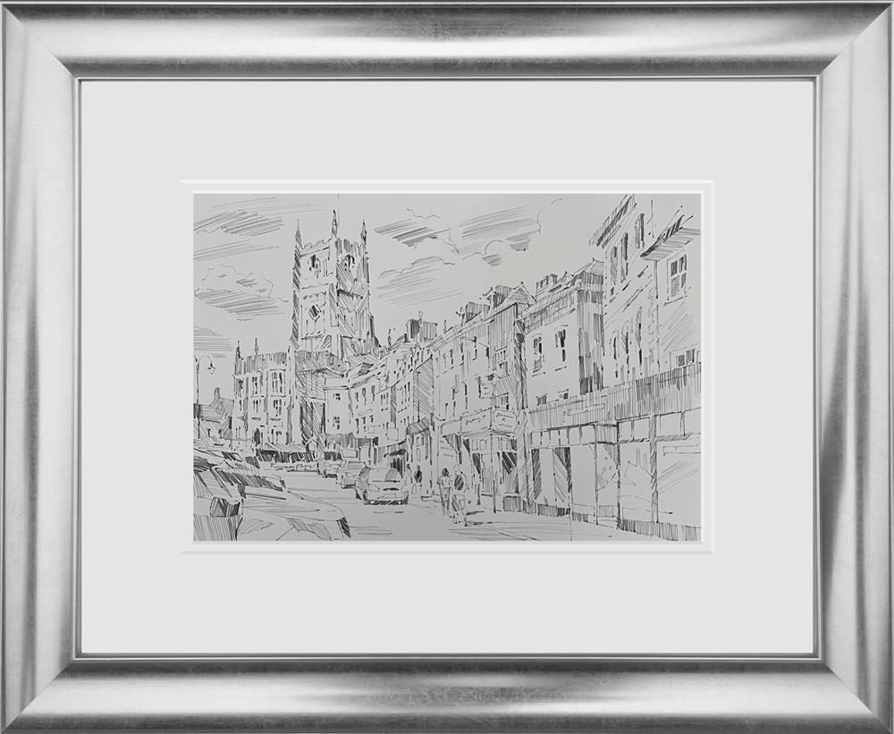 Walking To The Cathedral - Sketch by Colin Brown