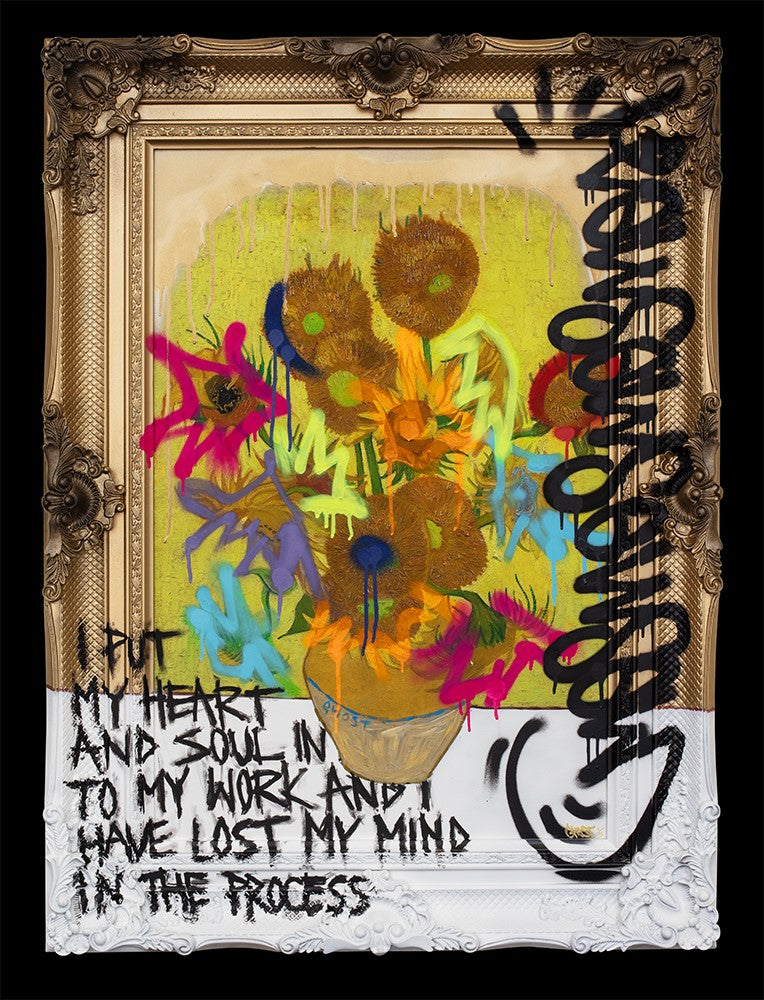 A Troubled Mind Of An Artist Framed Mixed Media Print on Board By Artist Ghost