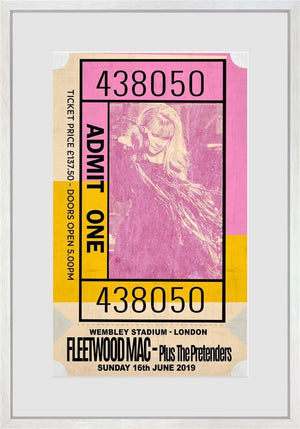 Admit One - Fleetwood Mac Framed Limited Edition Print on Paper by Artist Linda Charles