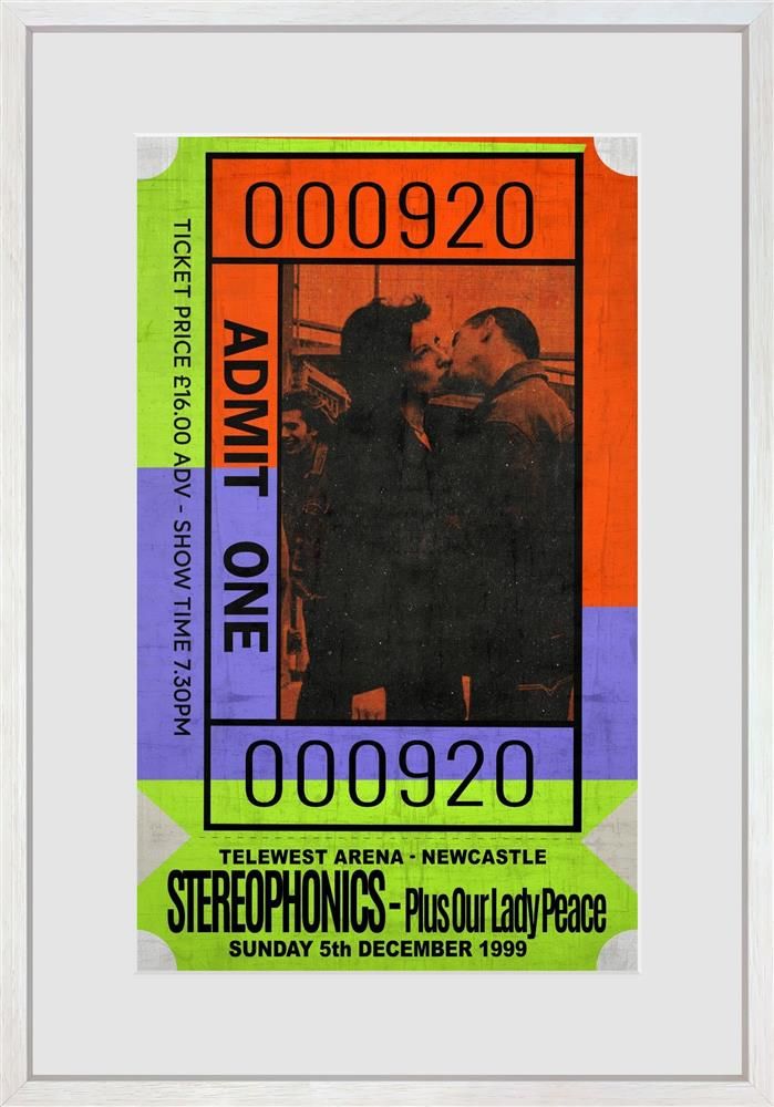 Admit One - Stereophonics Framed Limited Edition Print on Paper by Artist Linda Charles
