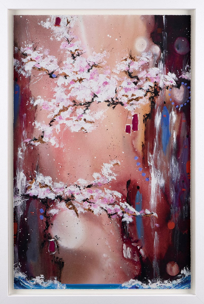 Blossom Moon Framed Signed Limited Edition Print on Paper by Artist Danielle O’Connor Akiyama