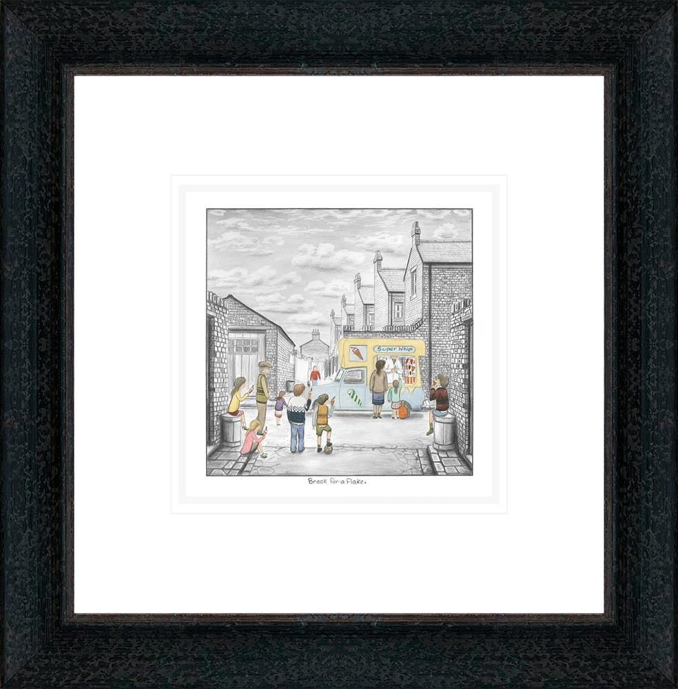 Break For A Flake Signed Framed Limited Edition Print on Paper by Artist Leigh Lambert