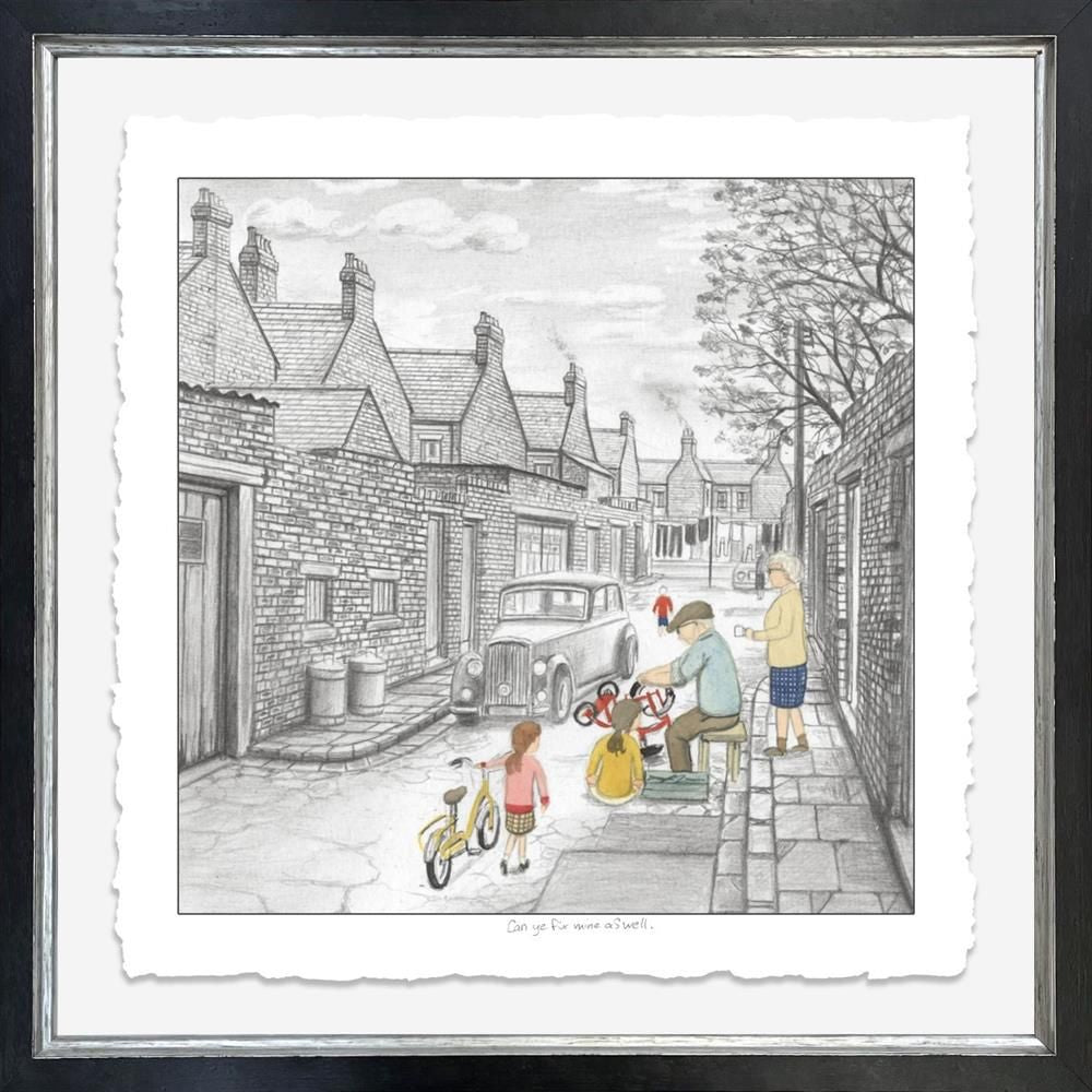 Can Ye Fix Mine As Well Signed Framed Limited Edition Print on Paper by Artist Leigh Lambert