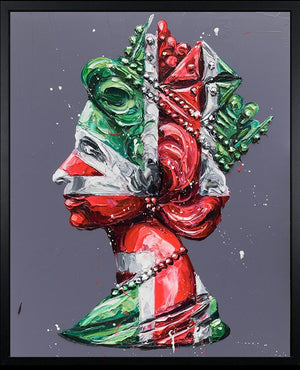 Christmas Queen Framed Signed Limited Edition Print on Canvas by Artist Paul Oz