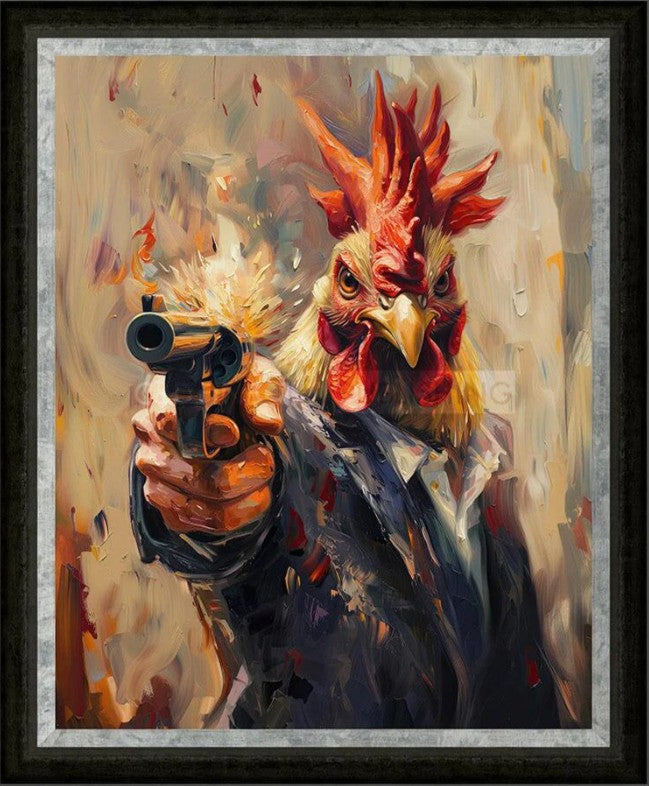 Cock Shot Framed Signed Limited Edition Print on Board by Artist Boid