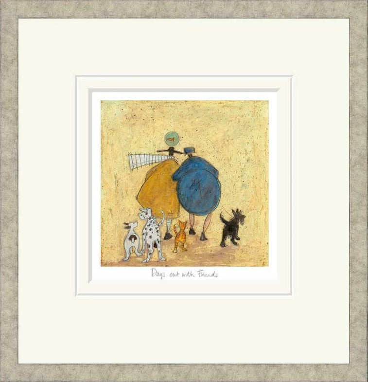 Day Out With Friends Signed Framed Limited Edition Print on Paper by Artist Sam Toft
