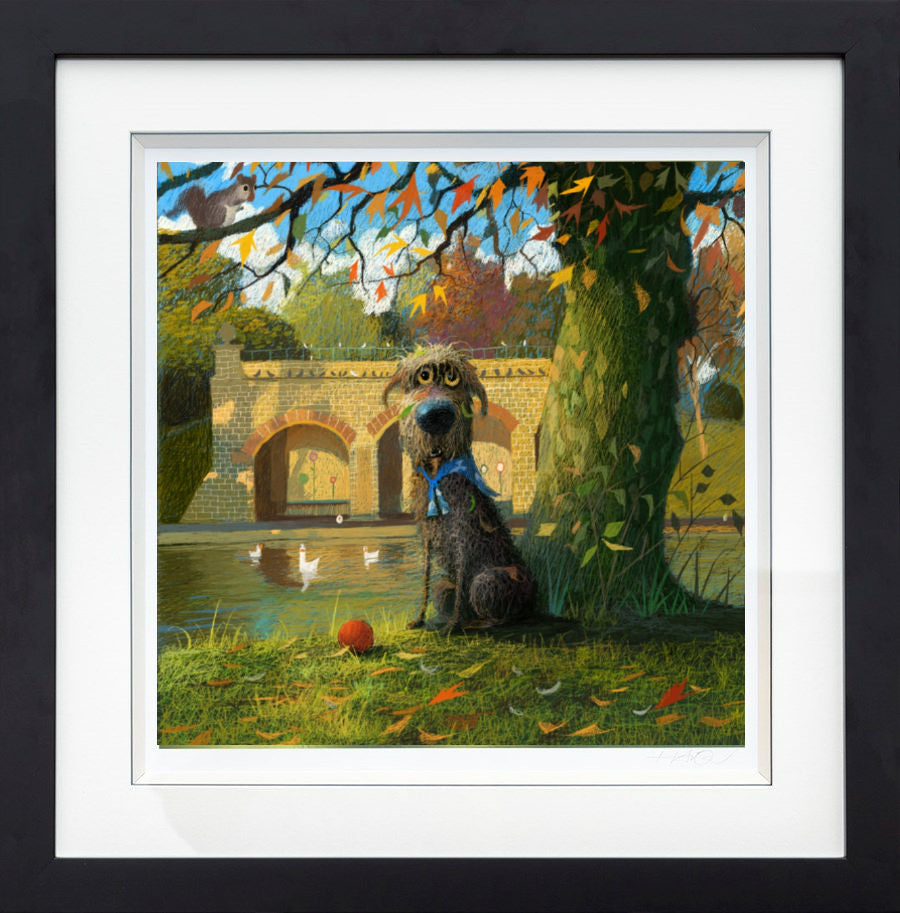 Ducks and Squirrels Signed Framed Limited Edition Print on Paper by Artist Stephen Hanson