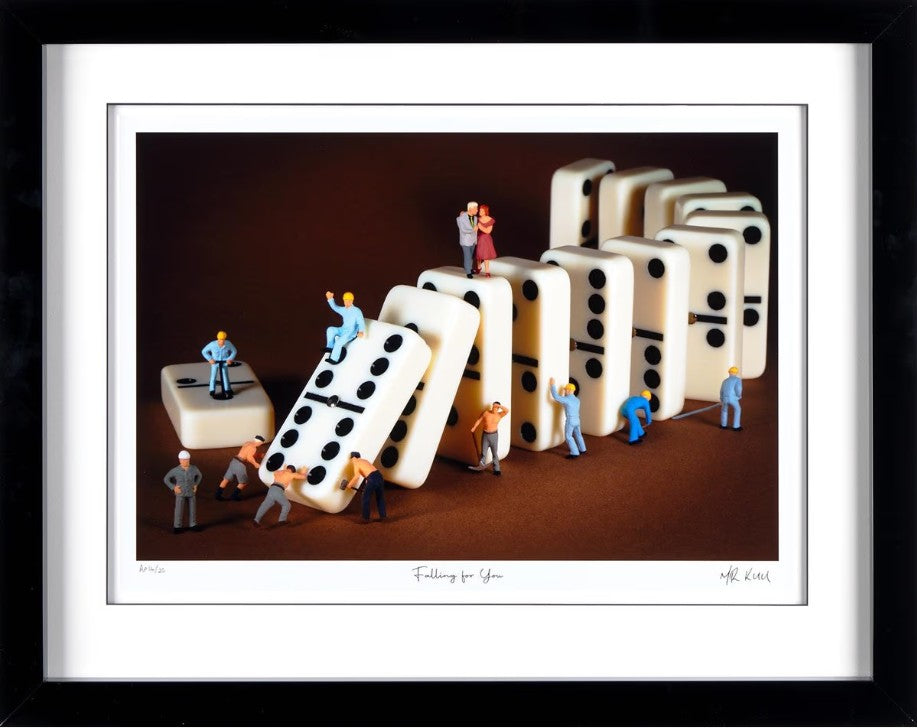 Falling For You Framed Signed Limited Edition Print on Paper by Artist Mr Kuu