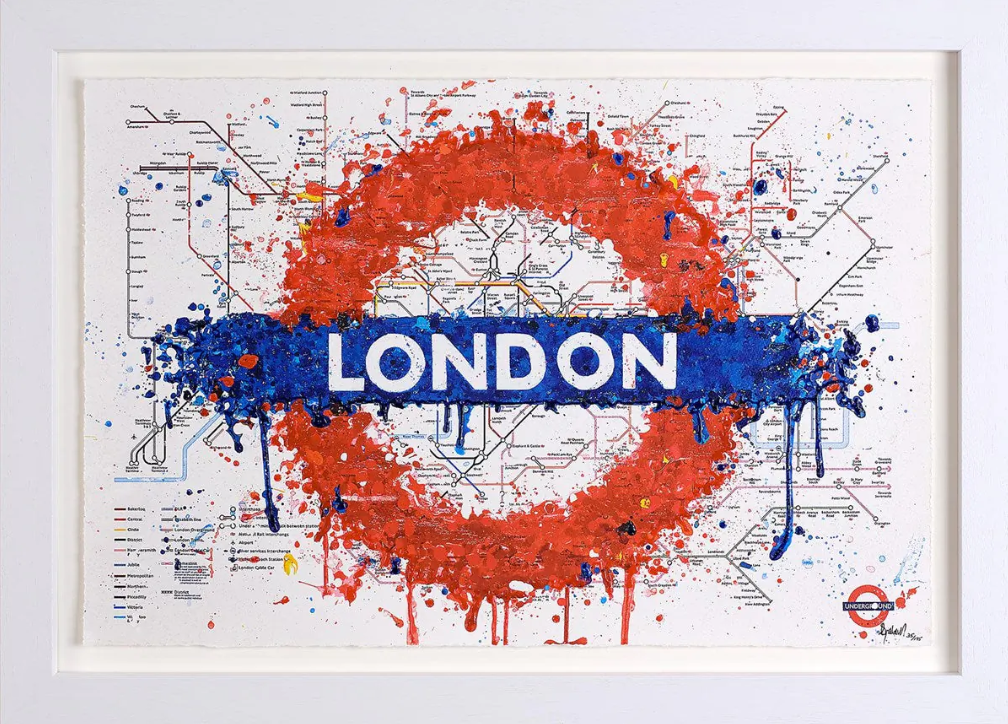 Going Underground Framed Signed Limited Edition Print on Diamond Dust Paper by Artist Stephen Graham