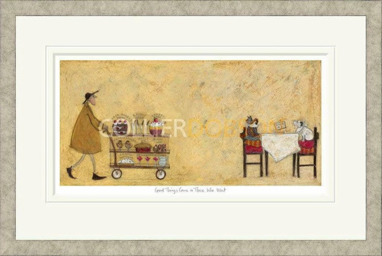 Good Things Come To Those That Wait Signed Framed Limited Edition Print on Paper by Artist Sam Toft