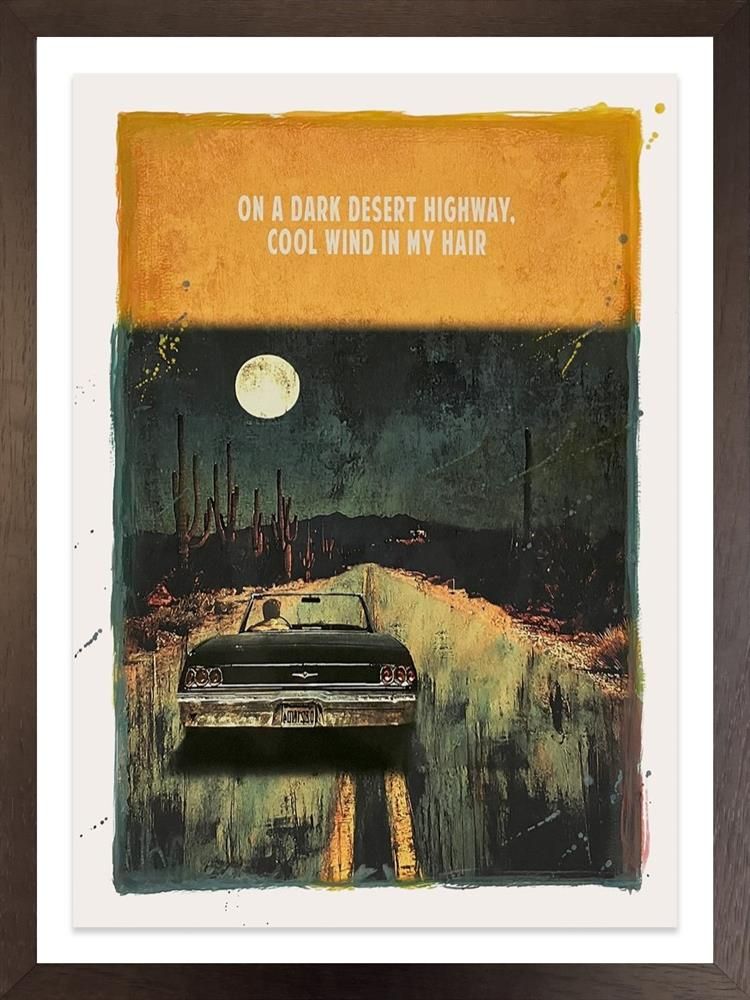 Hotel California Remastered Framed Limited Edition Print on Paper by Artist Linda Charles