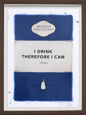 I Drink Therefore I Can - Blue Framed Limited Edition Print on Paper by Artists The Connor Brothers