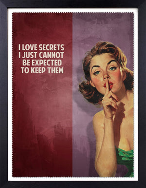 I Love Secrets Framed Signed Limited Edition Print on Paper by Artist Sam Wolfe