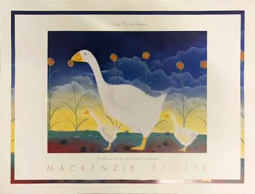 I Saw Three Geese Art Poster by Artist Mackenzie Thorpe