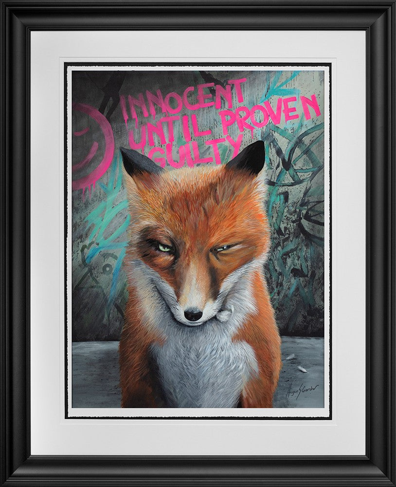 Innocent Until Proven Guilty Limted Ediiton Framed Print on Paper by Artist Angus Gardner