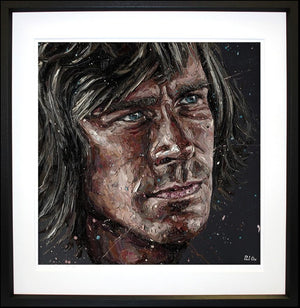 James Hunt Framed Signed Limited Edition Print on Paper by Artist Paul Oz