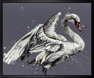 John The Swan Framed Signed Limited Edition Print on Canvas by Artist Paul Oz