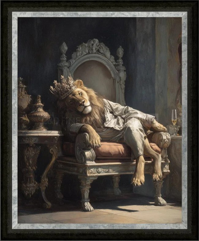 Just Lion Around Framed Signed Limited Edition Print on Board by Artist Boid