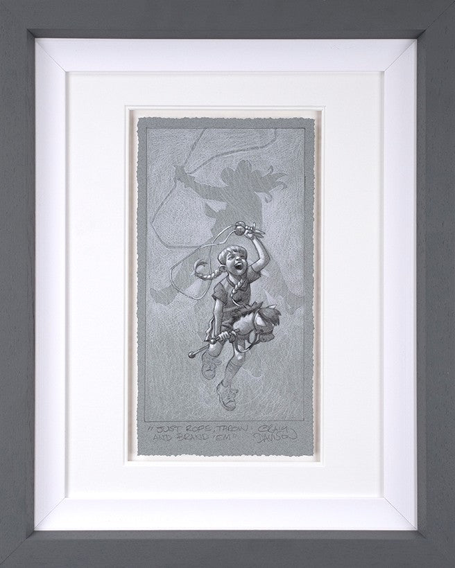 Just Rope, Throw & Brand Em Framed Signed Limited Edition Print on Paper by Artist Craig Davison 
