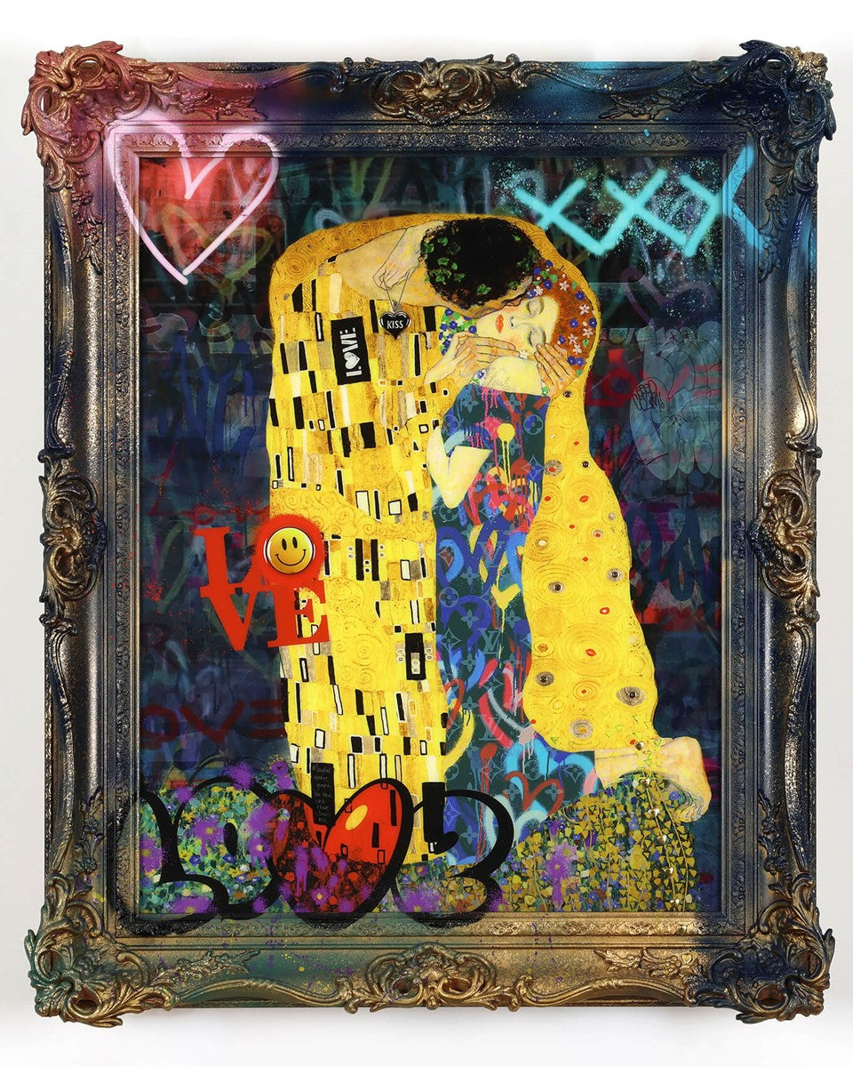 Kiss and Tell Framed Signed Limited Edition Print on Board by Artist Dan Pearce