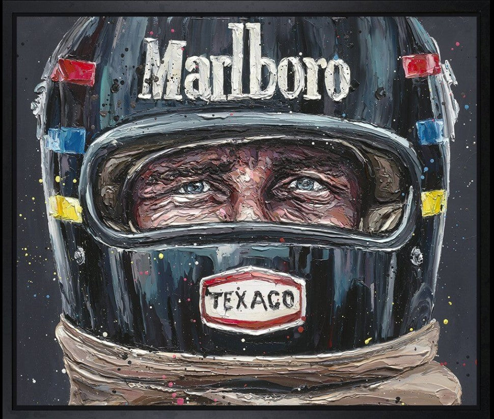Lets Race Framed Limited Edition Embellished Print on Canvas by Artist Paul Oz
