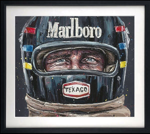 Lets Race Framed Signed Limited Edition Print on Paper by Artist Paul Oz