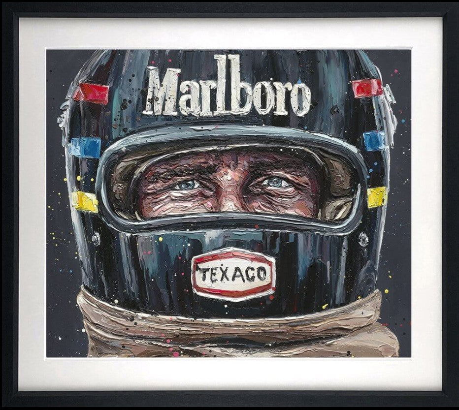 Lets Race Framed Signed Limited Edition Print on Paper by Artist Paul Oz