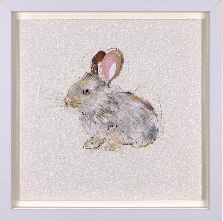 Little Bun Framed Signed Limited Edition Print on Paper with Diamond Dust by Artist Dave White