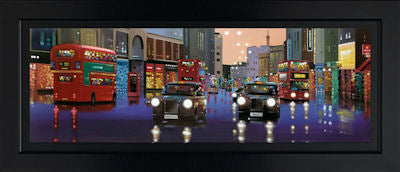 London Lights Framed Canvas Print on Board by Artist Neil Dawson