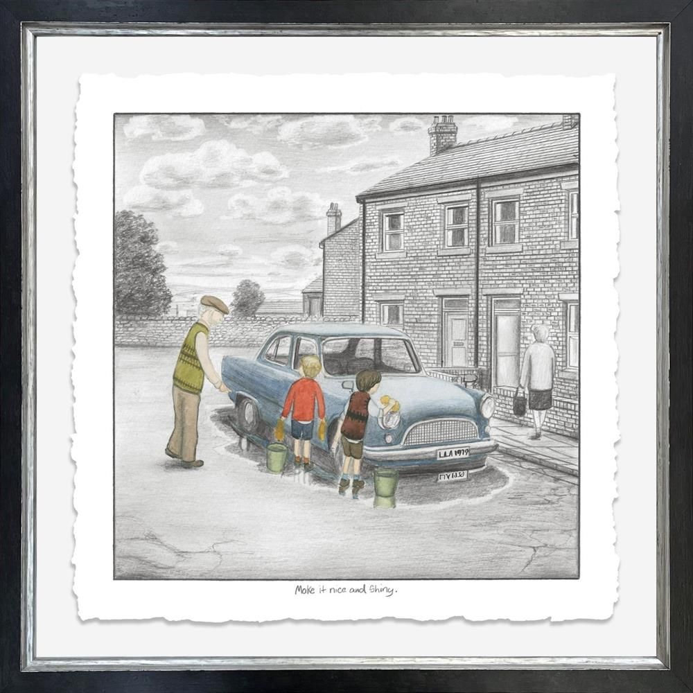 Make It Nice and Shiny Signed Framed Limited Edition Print on Paper by Artist Leigh Lambert