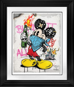 Mascot To Menace (Blue) Signed Framed Limited Edition Print on Paper by Artist JJ Adams