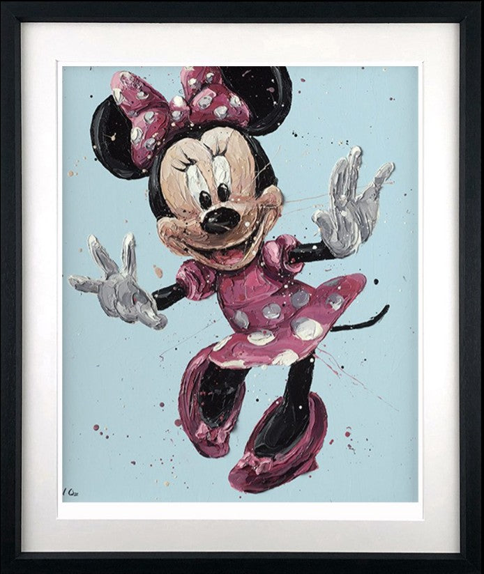 Minnie Pro  Framed Signed Limited Edition Print on Paper by Artist Paul Oz