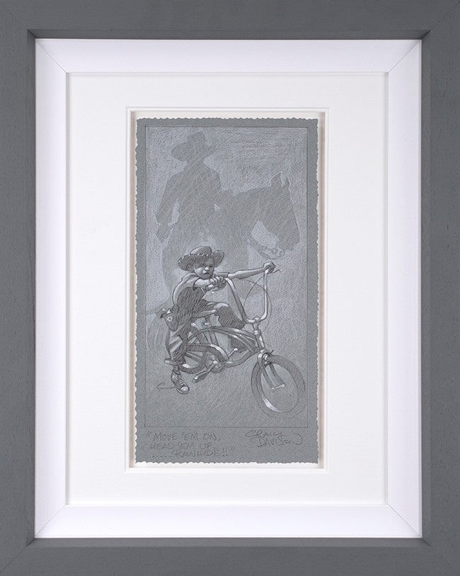 Move Em On, Head Em Up, Rawhide Framed Signed Limited Edition Print on Paper by Artist Craig Davison 