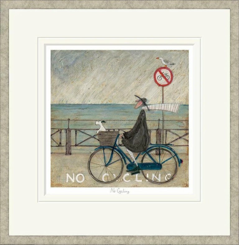 No Cycling Signed Framed Limited Edition Print on Paper by Artist Sam Toft