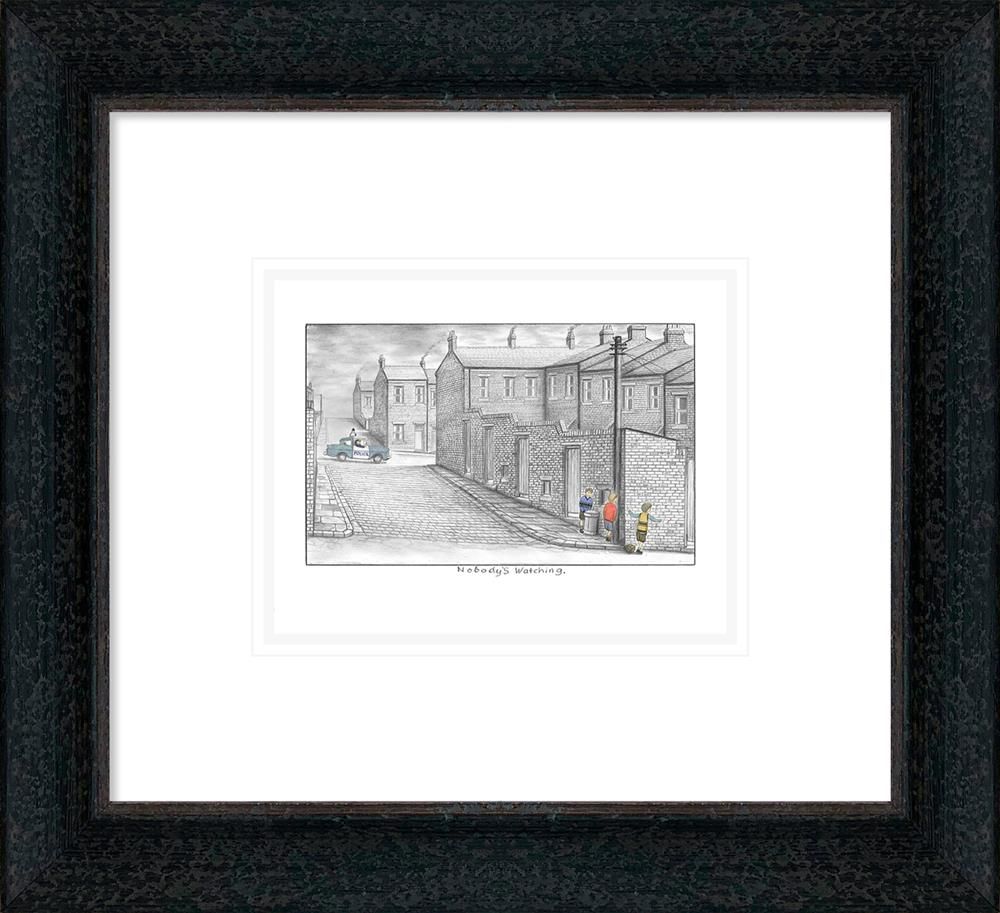 Nobodys Watching Signed Framed Limited Edition Print on Paper by Artist Leigh Lambert