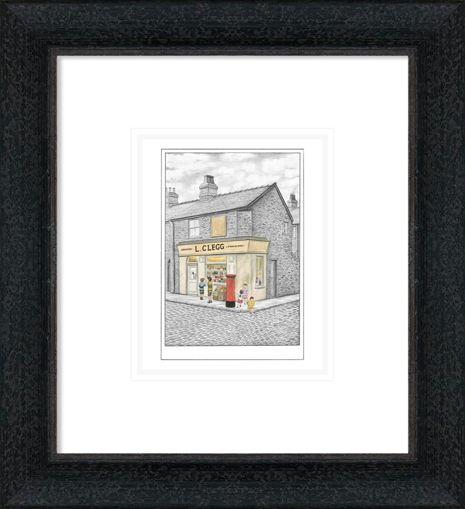 Our Kids Up Shops Signed Framed Limited Edition Print on Paper by Artist Leigh Lambert