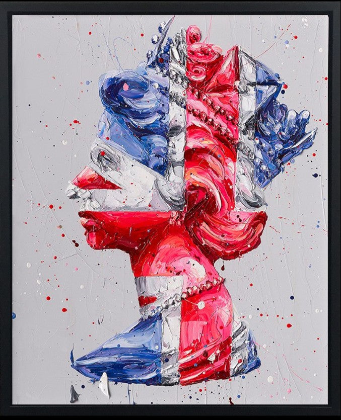 Queen of Jack  Framed Signed Limited Edition Print on Canvas by Artist Paul Oz