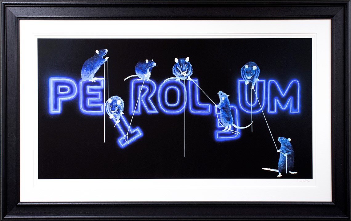 Rats Fixing Petroleum Framed Print on Paper by Artist Dean Martin (The Mad Artist)