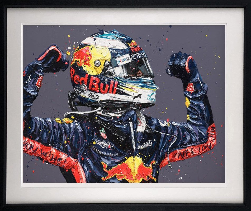 Ricciardo Retribution Monaco 18 Framed Signed Limited Edition Print on Paper by Artist Paul Oz